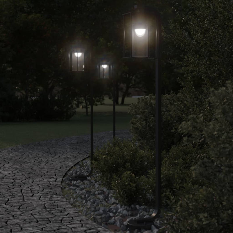 Load image into Gallery viewer, Vidaxl vloerlamp voor buiten 3 st 100 cm roestvrij staal zwart
