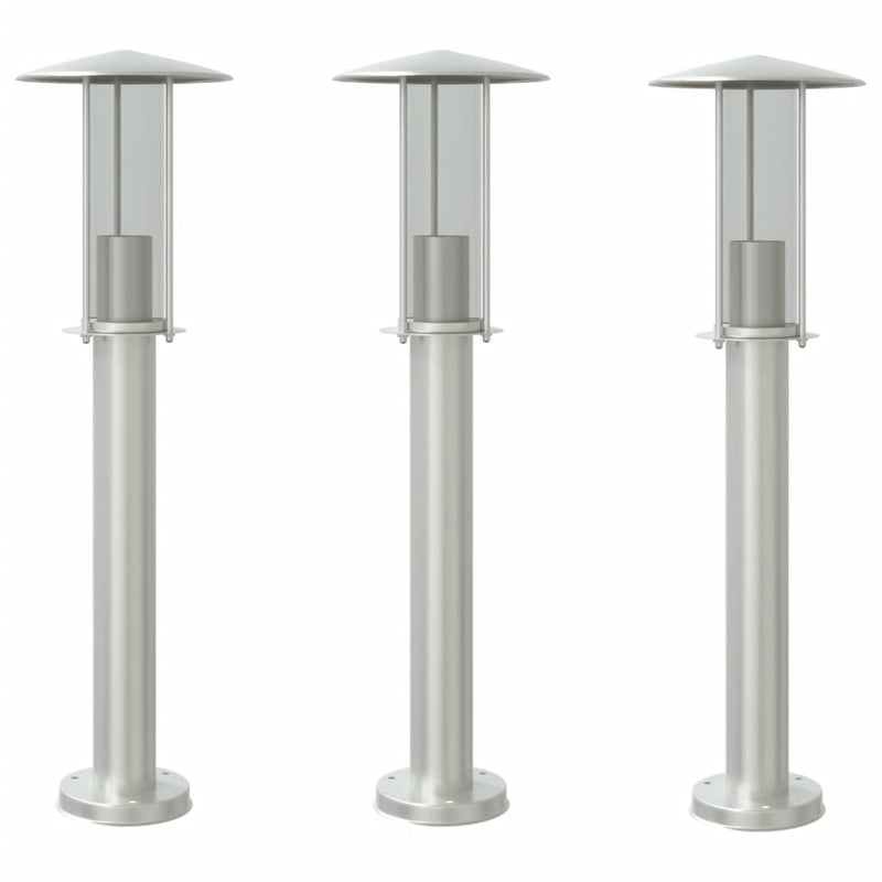 Load image into Gallery viewer, Vidaxl vloerlamp voor buiten 3 st 60 cm roestvrij staal zilverkleurig

