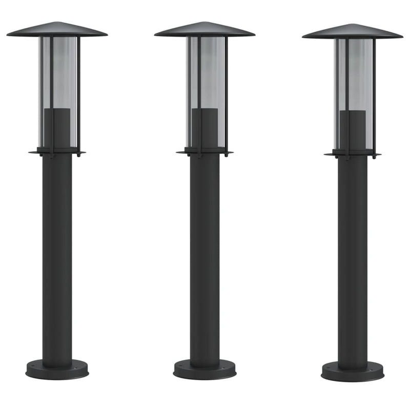 Load image into Gallery viewer, Vidaxl vloerlamp voor buiten 3 st 60 cm roestvrij staal zwart

