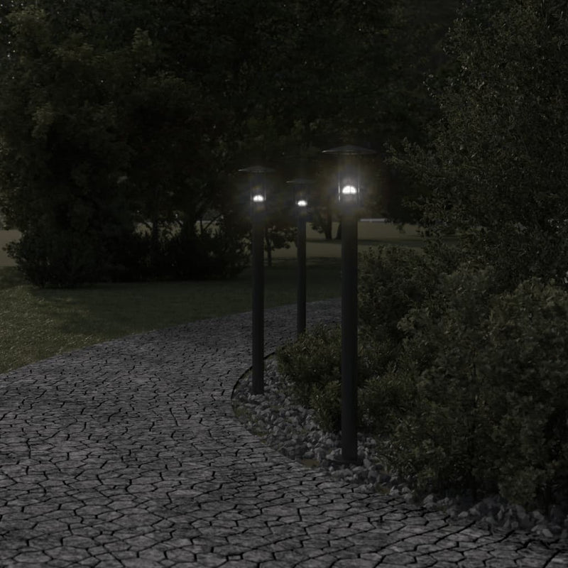 Load image into Gallery viewer, Vidaxl vloerlamp voor buiten 3 st 100 cm roestvrij staal zwart
