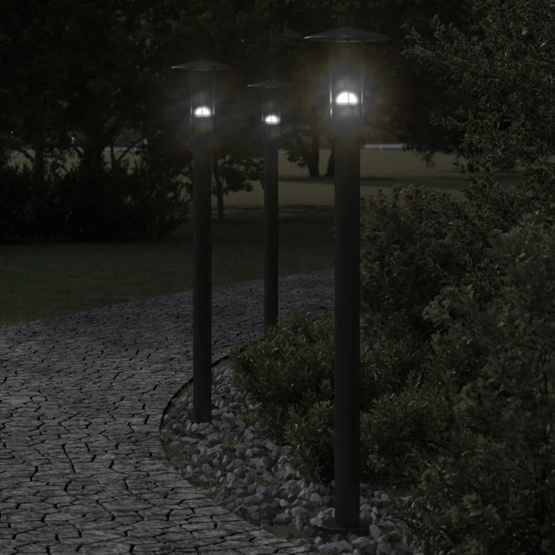 Load image into Gallery viewer, Vidaxl vloerlamp voor buiten 3 st 100 cm roestvrij staal zwart
