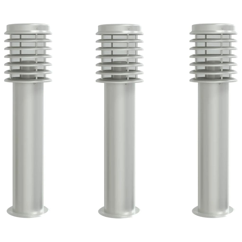 Load image into Gallery viewer, VidaXL Vloerlamp voor buiten 3 st 60 cm roestvrij staal zilverkleurig
