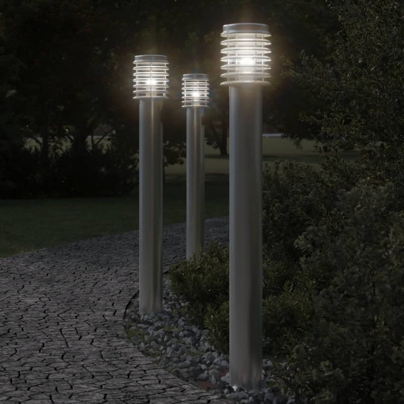 Load image into Gallery viewer, Vidaxl vloerlamp voor buiten 110 cm roestvrijstaal zilverkleurig
