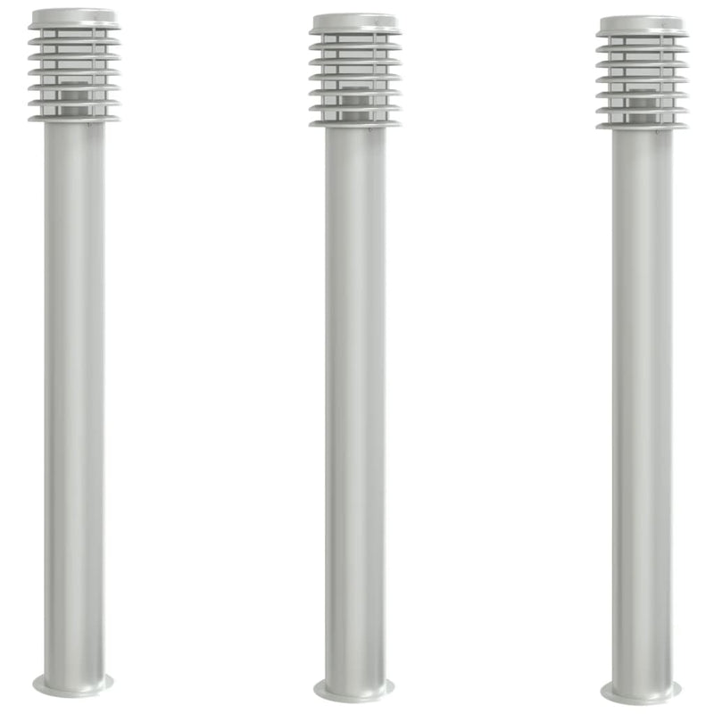 Load image into Gallery viewer, Vidaxl vloerlamp voor buiten 3 st 110 cm roestvrijstaal zilverkleurig
