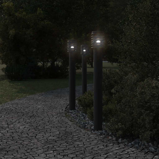 Vidaxl vloerlamp voor buiten 3 st 110 cm roestvrijstaal zwart