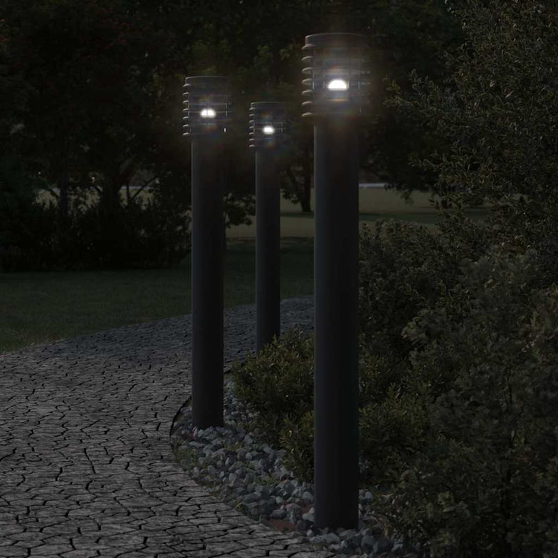 Load image into Gallery viewer, Vidaxl vloerlamp voor buiten 3 st 110 cm roestvrijstaal zwart
