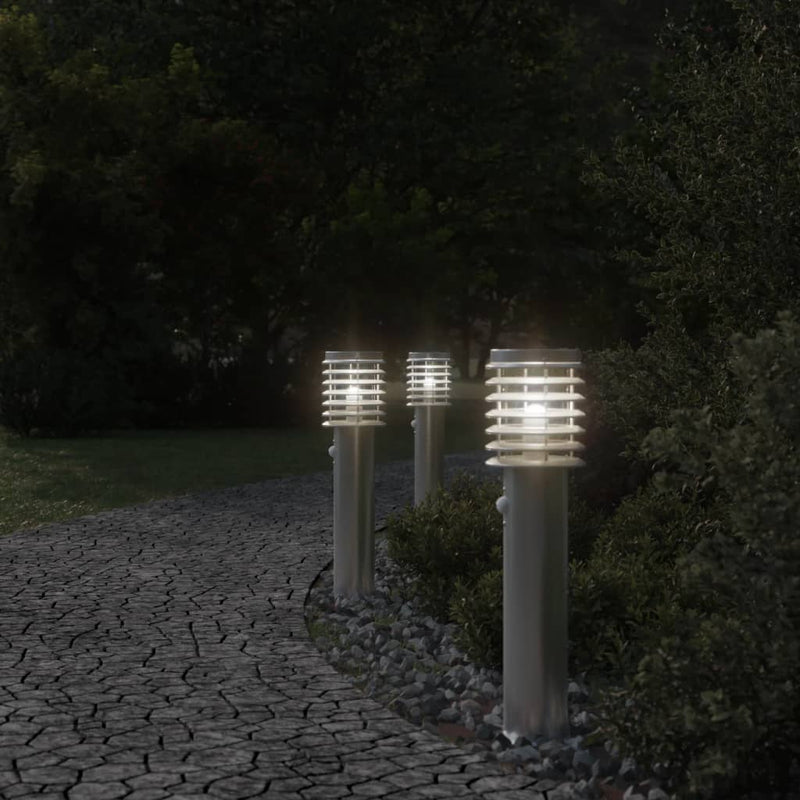 Load image into Gallery viewer, Vidaxl vloerlamp voor buiten met sensor 60 cm roestvrijstaal zilver
