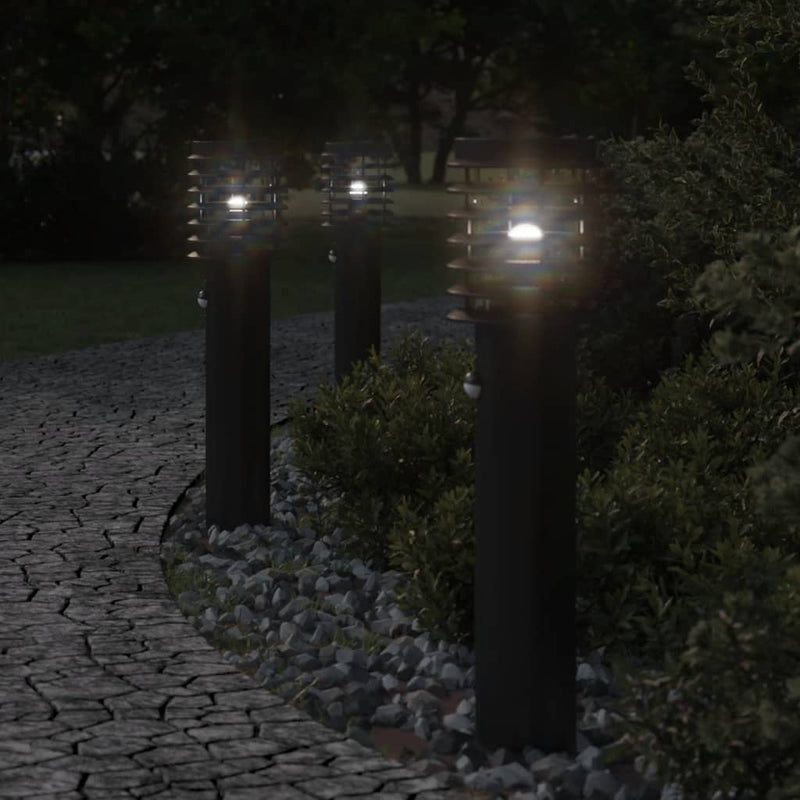 Load image into Gallery viewer, Vidaxl vloerlamp voor buiten met sensor 60 cm roestvrijstaal zwart
