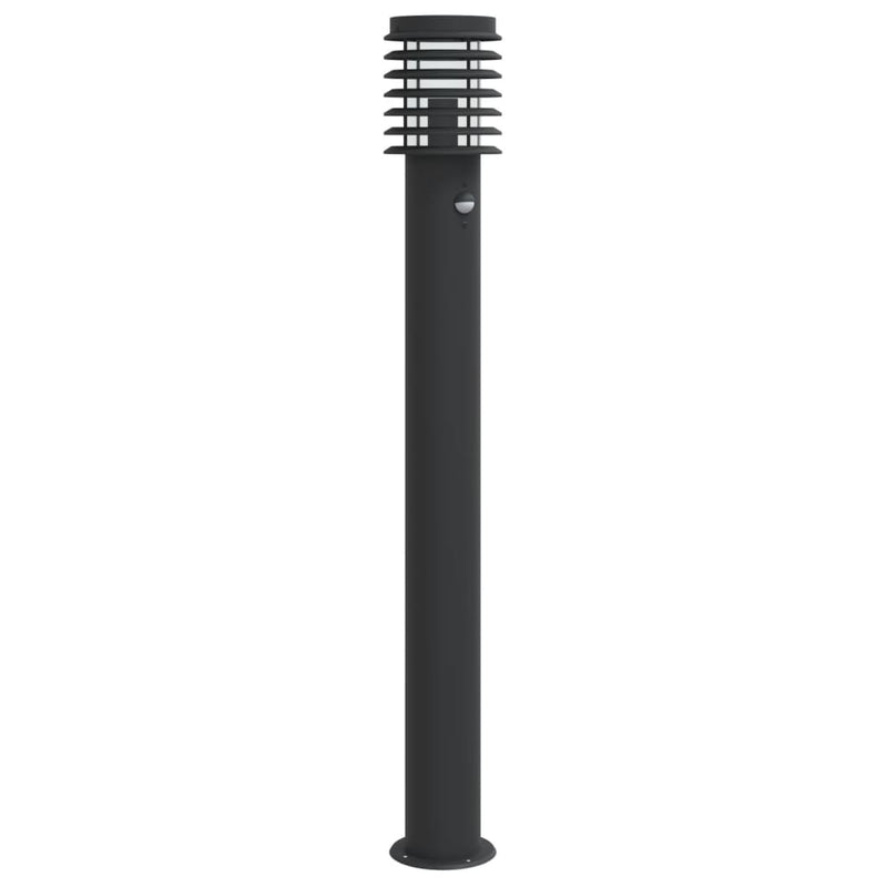 Load image into Gallery viewer, Vidaxl vloerlamp voor buiten met sensor 110 cm roestvrijstaal zwart
