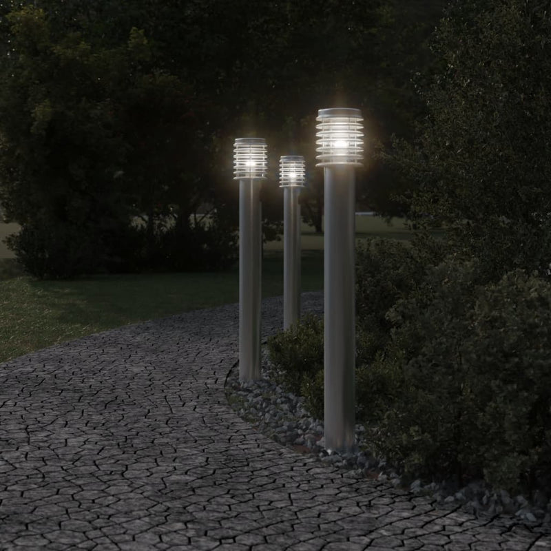 Load image into Gallery viewer, Vidaxl buitenvloerlamp met stopcontact 110 cm roestvrijstaal zilver
