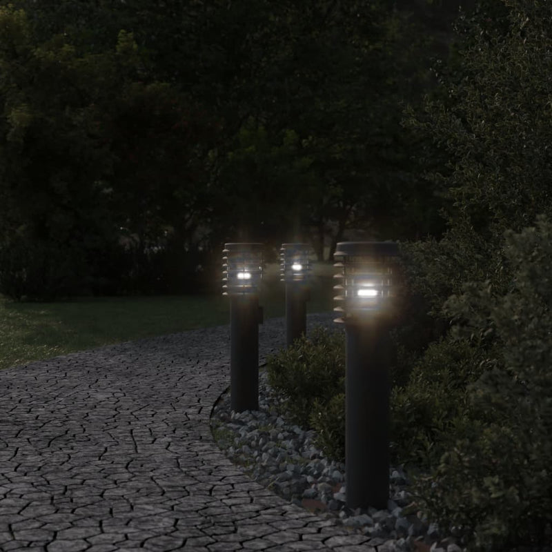 Load image into Gallery viewer, Vidaxl buitenvloerlamp met stopcontact 60 cm roestvrijstaal zwart
