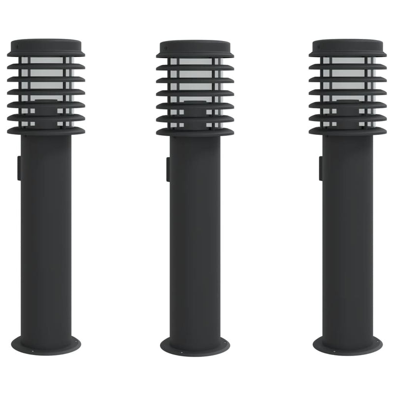 Load image into Gallery viewer, Vidaxl buitenvloerlampen 3 st stopcontact 60 cm roestvrijstaal zwart
