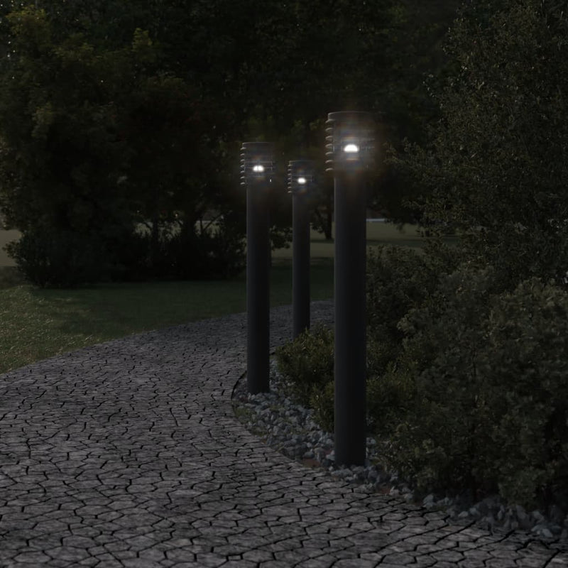 Load image into Gallery viewer, Vidaxl buitenvloerlampen 3 st stopcontact 110 cm roestvrijstaal zwart
