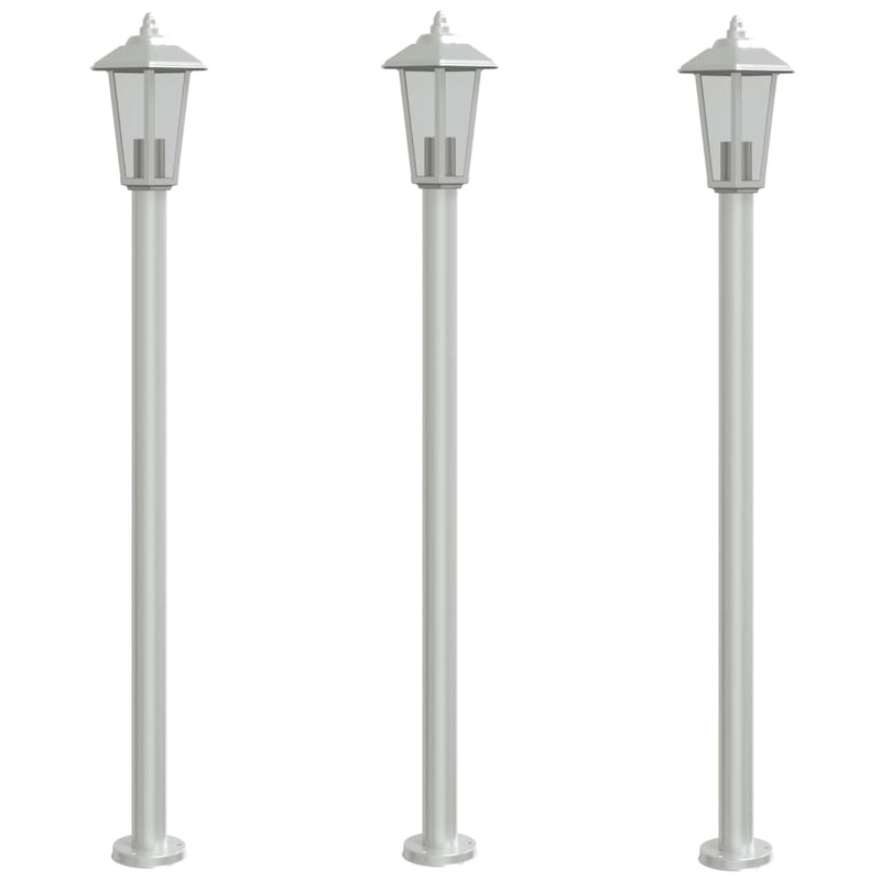 Load image into Gallery viewer, Vidaxl vloerlamp voor buiten 3 st 120 cm roestvrijstaal zilverkleurig
