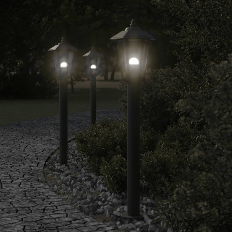 Load image into Gallery viewer, Vidaxl vloerlamp voor buiten 3 st 80 cm roestvrijstaal zwart
