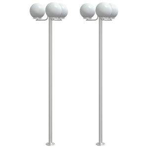 Vidaxl vloerlamp voor buiten 2 st 215 cm roestvrij staal zilverkleurig