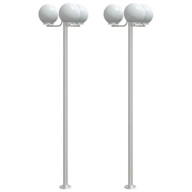Vidaxl vloerlamp voor buiten 2 st 215 cm roestvrij staal zilverkleurig