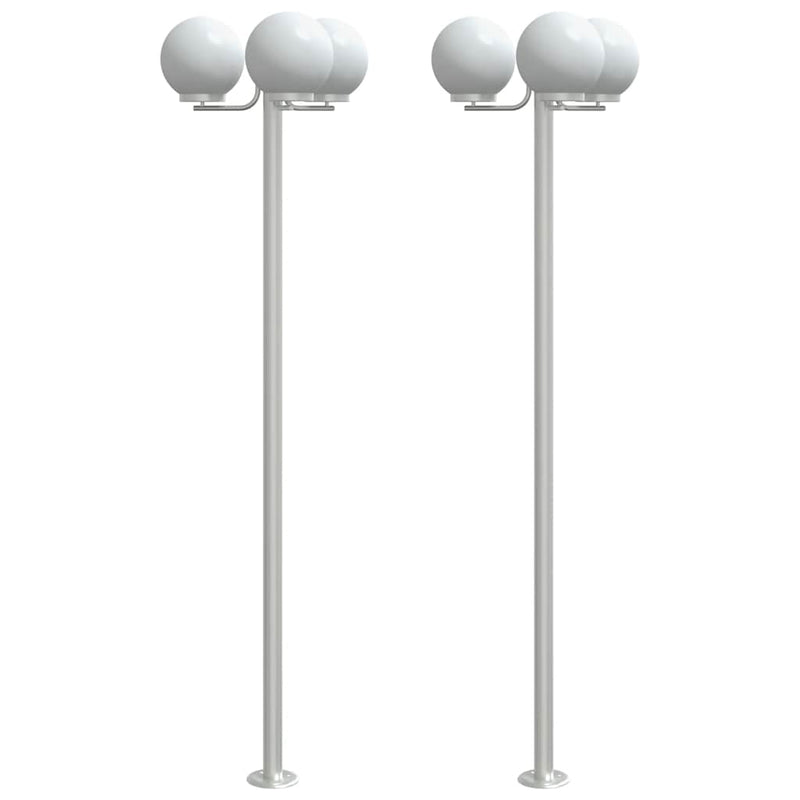 Load image into Gallery viewer, Vidaxl vloerlamp voor buiten 2 st 215 cm roestvrij staal zilverkleurig
