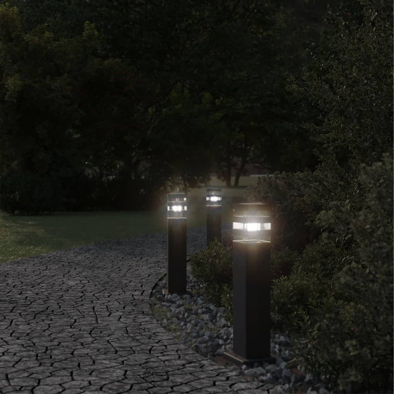 Afbeelding laden in galerijviewer, Vidaxl buitenvloerlampen 3 st 50 cm aluminium zwart
