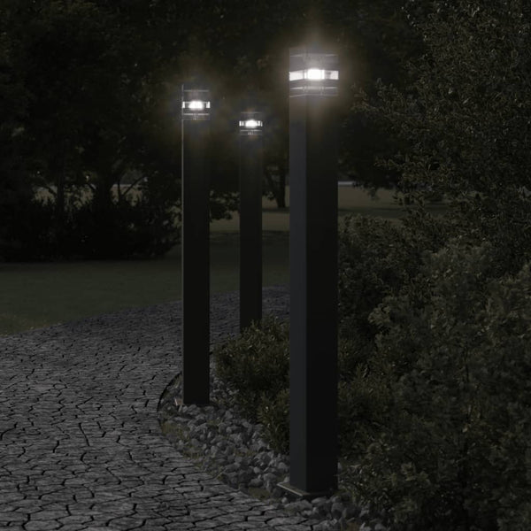 VidaXL Vloerlampen voor buiten 3 st 110 cm aluminium zwart