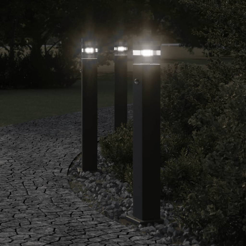 Load image into Gallery viewer, Vidaxl vloerlamp voor buiten met sensor 80 cm aluminium zwart
