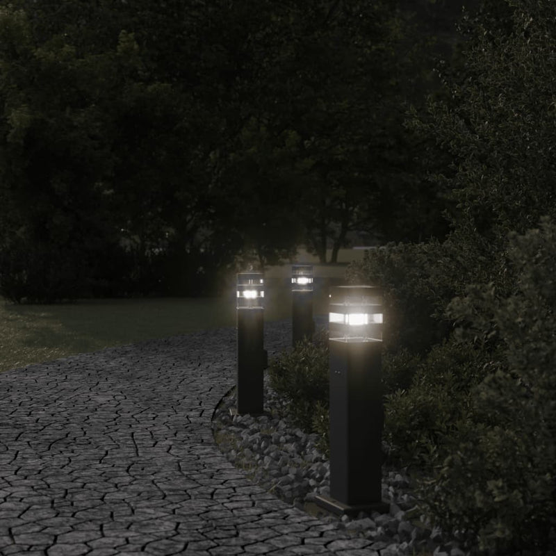 Load image into Gallery viewer, Vidaxl vloerlamp voor buiten met stopcontact 50 cm aluminium zwart
