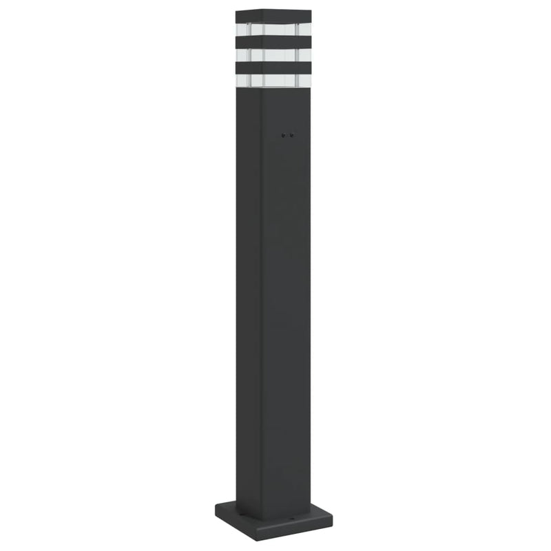 Load image into Gallery viewer, Vidaxl vloerlamp voor buiten met stopcontact 80 cm aluminium zwart
