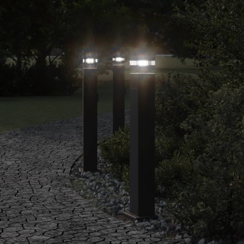 Load image into Gallery viewer, Vidaxl vloerlamp voor buiten met stopcontact 80 cm aluminium zwart

