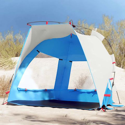 VidaXL Strandtent 2-persoons waterdicht snelontgrendeling azuurblauw