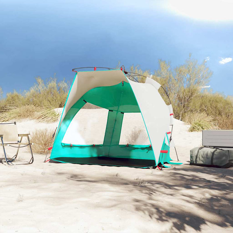 Load image into Gallery viewer, Vidaxl strandtent 2-persoons waterdicht snelontgrendeling zeegroen

