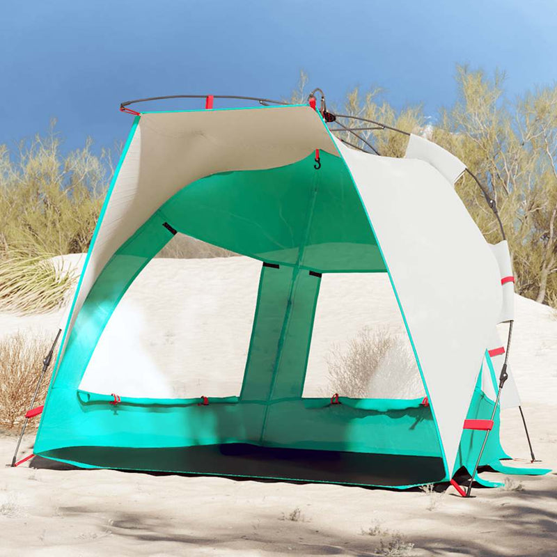 Load image into Gallery viewer, Vidaxl strandtent 2-persoons waterdicht snelontgrendeling zeegroen
