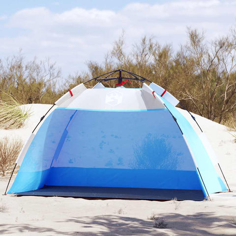 VidaXL Strandtent 2-persoons waterdicht snelontgrendeling azuurblauw