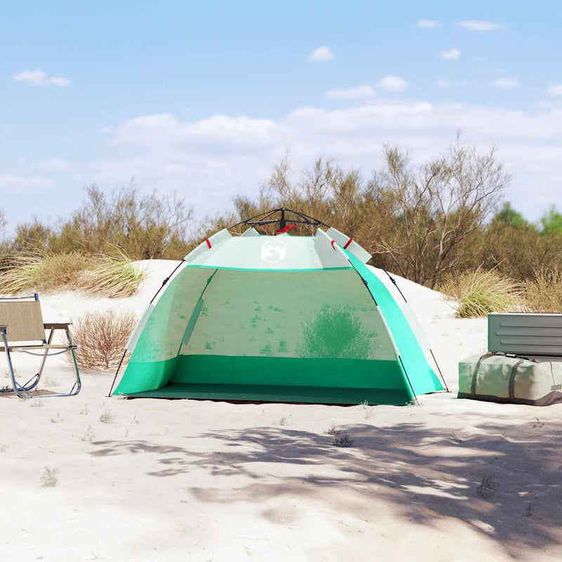 Load image into Gallery viewer, Vidaxl strandtent 2-persoons waterdicht snelontgrendeling zeegroen
