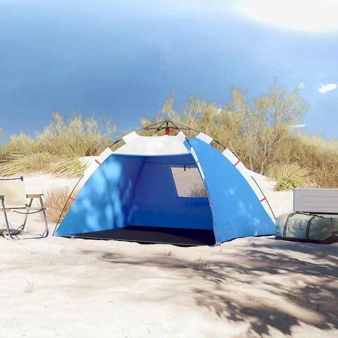 VidaXL Strandtent 2-persoons waterdicht snelontgrendeling azuurblauw