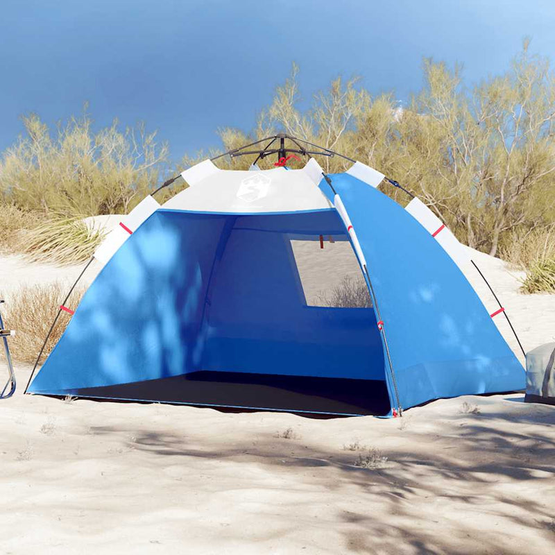 Load image into Gallery viewer, Vidaxl strandtent 2-persoons waterdicht snelontgrendeling azuurblauw
