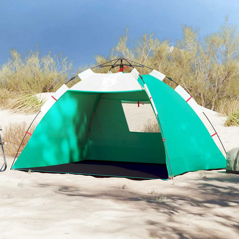 Load image into Gallery viewer, Vidaxl strandtent 2-persoons waterdicht snelontgrendeling zeegroen
