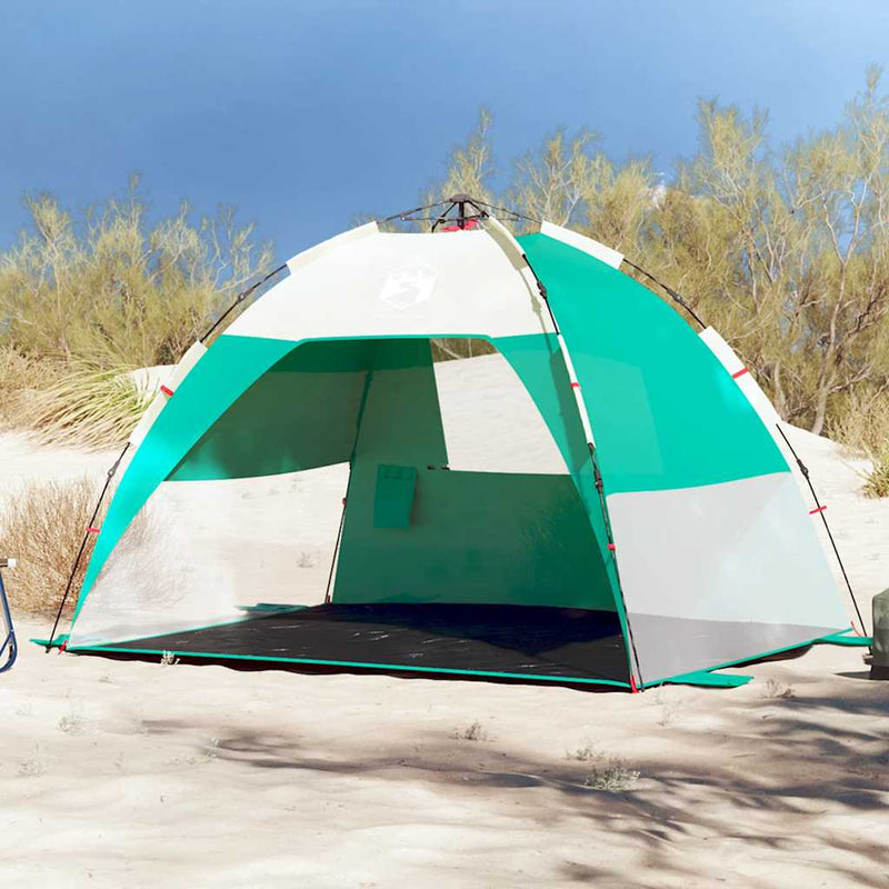 Load image into Gallery viewer, Vidaxl strandtent 2-persoons waterdicht snelontgrendeling zeegroen

