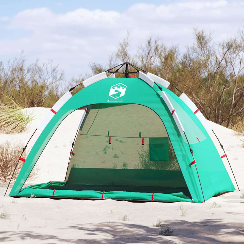 Load image into Gallery viewer, Vidaxl strandtent 2-persoons waterdicht snelontgrendeling zeegroen
