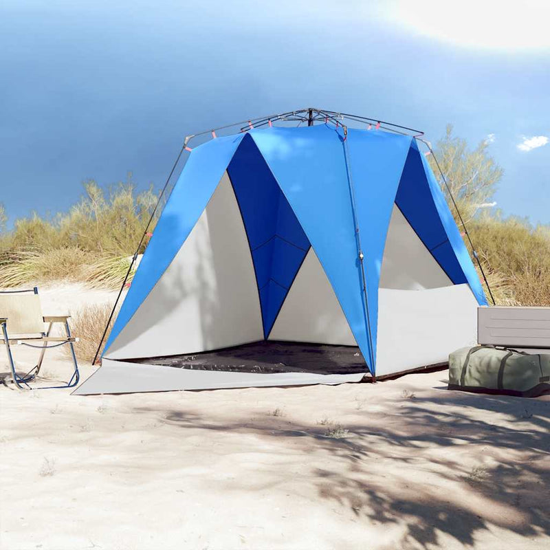 Load image into Gallery viewer, Vidaxl strandtent 4-persoons waterdicht snelontgrendeling azuurblauw
