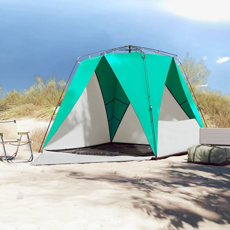 Load image into Gallery viewer, Vidaxl strandtent 4-persoons waterdicht snelontgrendeling zeegroen
