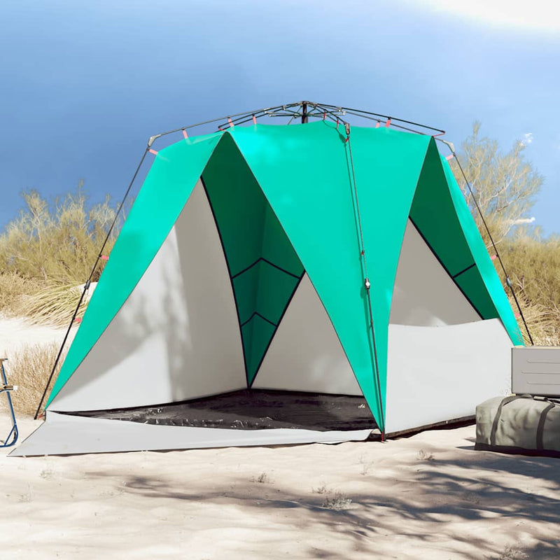 Load image into Gallery viewer, Vidaxl strandtent 4-persoons waterdicht snelontgrendeling zeegroen
