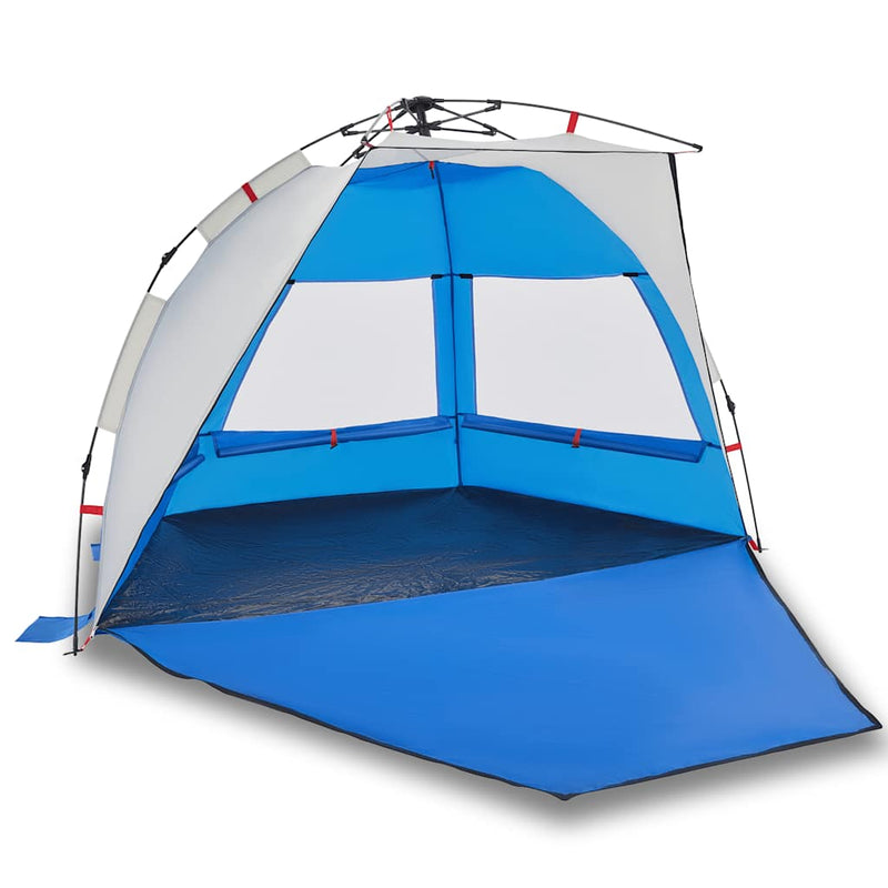 Load image into Gallery viewer, Vidaxl strandtent 2-persoons waterdicht snelontgrendeling azuurblauw
