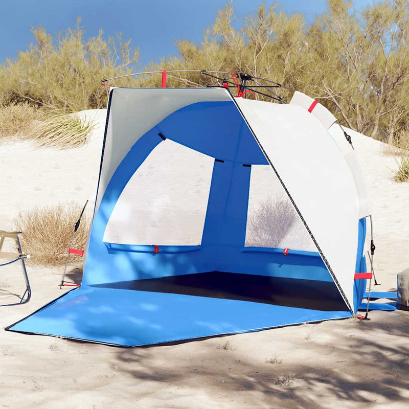 Load image into Gallery viewer, Vidaxl strandtent 2-persoons waterdicht snelontgrendeling azuurblauw
