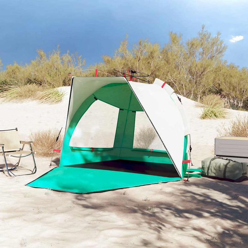 Load image into Gallery viewer, Vidaxl strandtent 2-persoons waterdicht snelontgrendeling zeegroen
