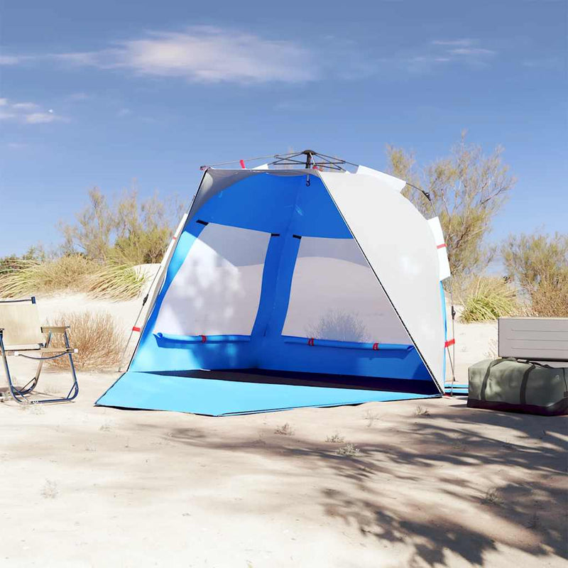 Load image into Gallery viewer, Vidaxl strandtent 3-persoons waterdicht snelontgrendeling azuurblauw

