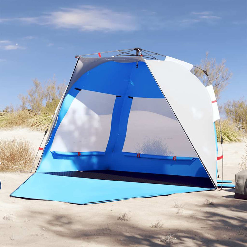 Load image into Gallery viewer, Vidaxl strandtent 3-persoons waterdicht snelontgrendeling azuurblauw
