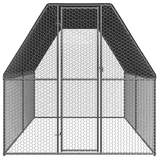 VidaXL Kippenhok 2x4x2 m gegalvaniseerd staal