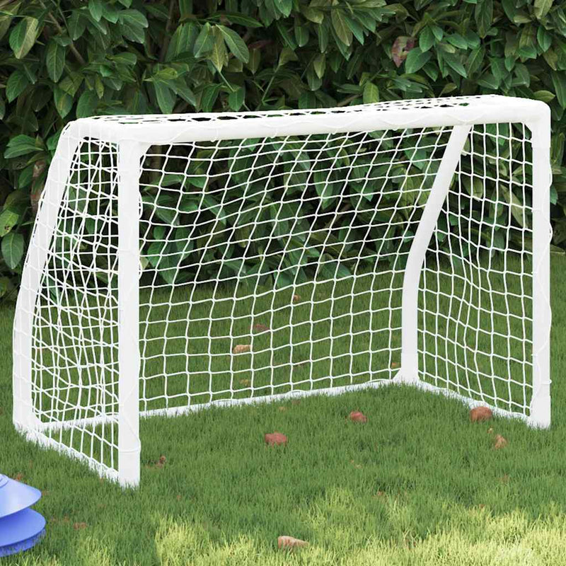 Load image into Gallery viewer, Vidaxl kindervoetbaldoelen 2 st met bal 64x35x48 cm metaal wit
