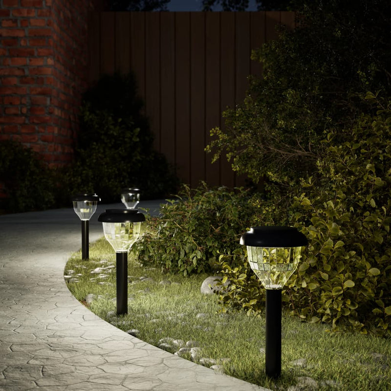 Load image into Gallery viewer, Vidaxl tuinpadverlichting 4 st solar met grondpennen rgb en warmwit
