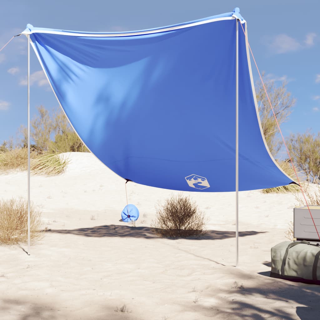 VidaXL Strandluifel met zandankers 214x236 cm blauw